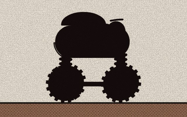The black shadow of a mystery truck, side on